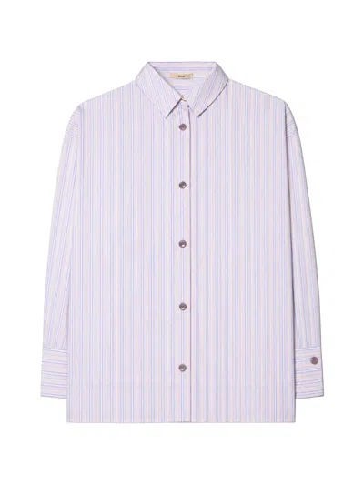 Sessun Kojima Vertical-stripe Shirt In Purple