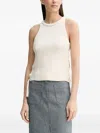 Sessun Lace-up Knitted Top In Neutral