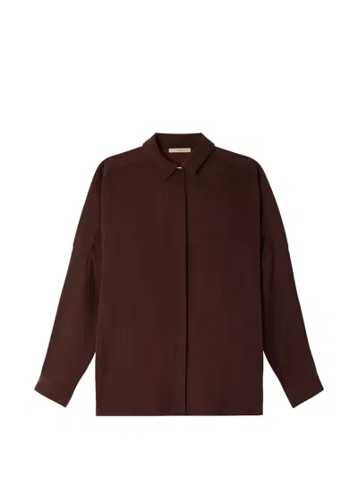 Sessun Lady D Drop-shoulder Long-sleeve Shirt In Brown
