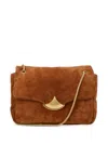 Sessun Large Puffy Chain-link Shoulder Bag In Brown