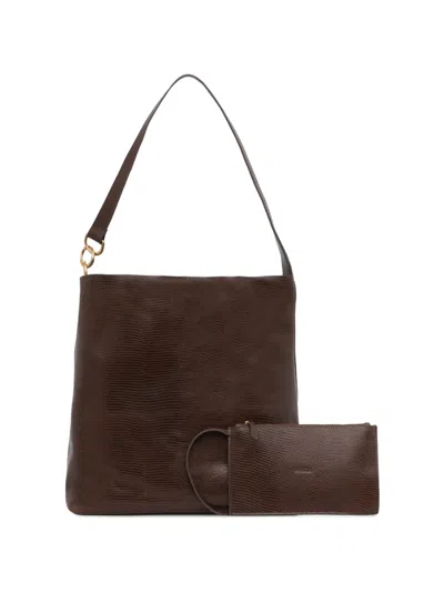 Sessun Large Vita Mia Leather Tote Bag In Brown