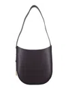 Sessun Leather Grandre Amo Hobo Bag With Bronze Details In Black