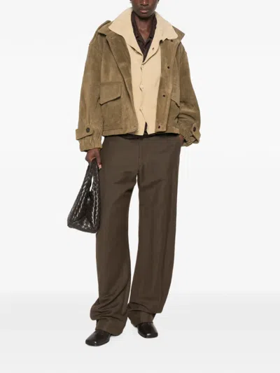SESSUN LEATHER-SUEDE FLAP-POCKET JACKET