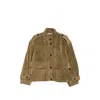 Sessun Leather-suede Flap-pocket Jacket In Brown