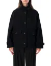 Sessun Wool Blend Button-front Coat In Blue