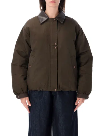 Sessun Livingcold Boxy Oversized Padded Bomber Jacket In Brown