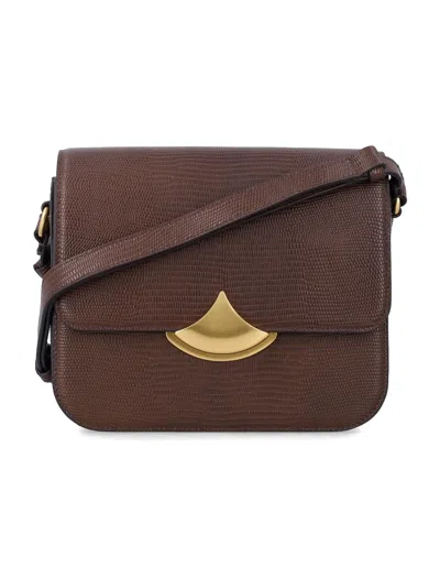 Sessun Lizard-effect Leather Box Bag In Brown