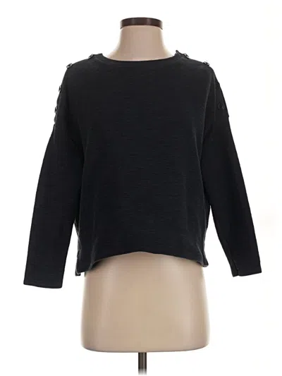 Pre-owned Sessun Long Sleeve Top Black Boatneck Tops