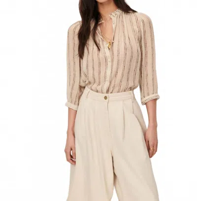 Sessun Lylee Ruffle Collar Blouse In Whiplumikat In Brown