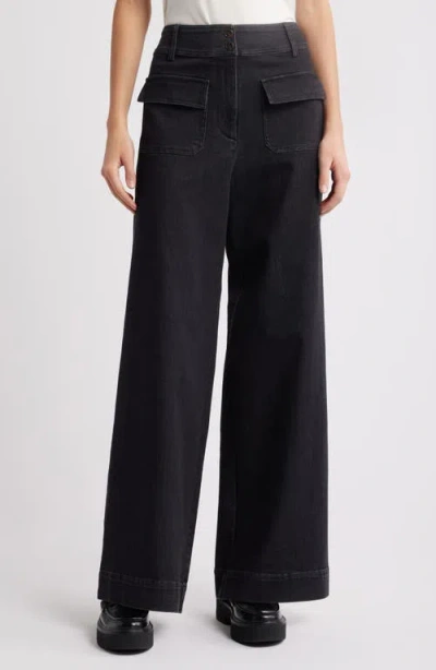 Sessun Sessùn Manhattan Wide Leg Jeans In Denim Black