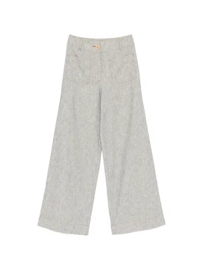 Sessun Manhatti Striped Palazzo Pants In Gray