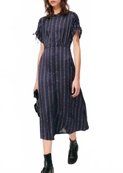 Sessun Nolong Midi Dress In Navy Plumikat In Blue