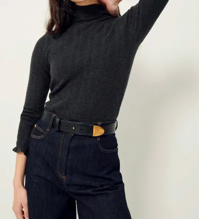 Sessun Norte Slim-fitting Turtleneck Top In Graffiti In Black