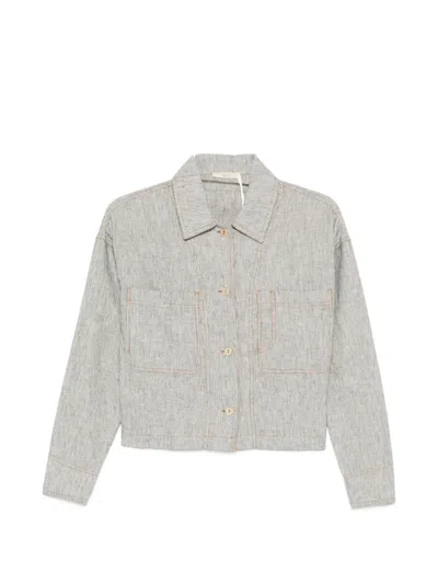 Sessun Notteri Cropped Shirt Jacket In Gray