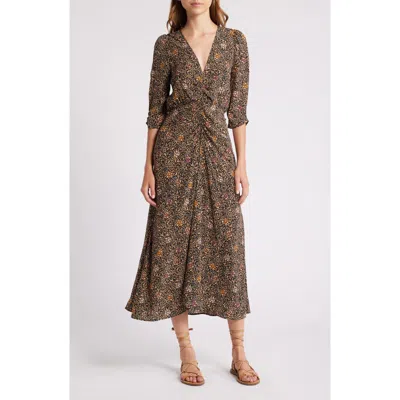 Sessun Sessùn Nylia Print Ruched Maxi Dress In Nylia-floy Joy