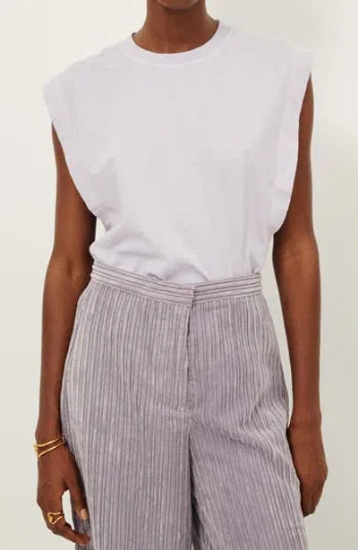 Sessun Sessùn Orlando Pleat Shoulder Sleeveless T-shirt In Sweet Orchid