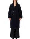 Sessun Oversized Double-breasted Wool Coat In Blue