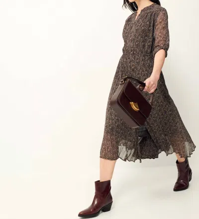 Sessun Painterly Dress In Noia In Brown