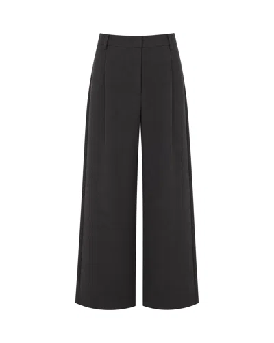 Sessun Provenco Pleated Wide-leg Trousers In Black
