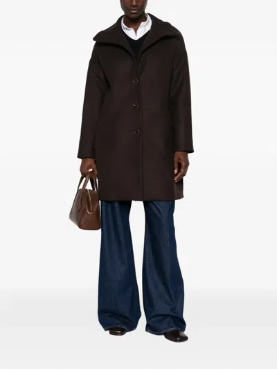 Sessun Paradise High-neck Coat In Brown