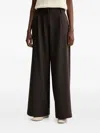 Sessun Pleated Wide-leg Trousers In Brown