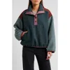 Sessun Sessùn Portomarin Fleece Colorblock Pullover In Malachite