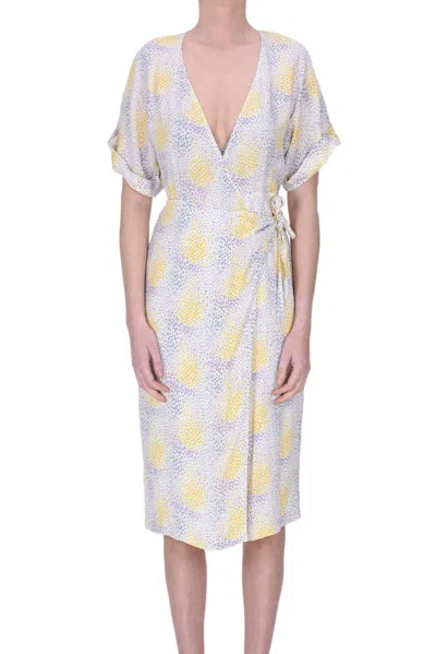 Sessun Printed Wrap Dress In Ivory