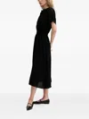 Sessun Puff-sleeve Button-front Midi Dress In Black