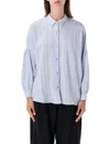 Sessun Relaxed Striped Button-front Shirt In Blue