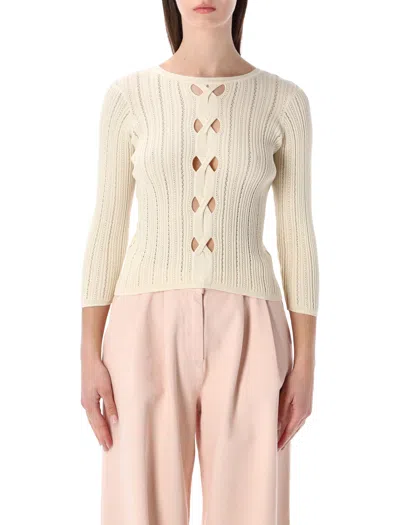 Sessun Reversible Rib-knit Jumper For Women - 3/4-length Sleeves In Fleur De Sal
