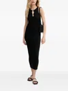 Sessun Ribbed Button-detail Midi Dress In Black