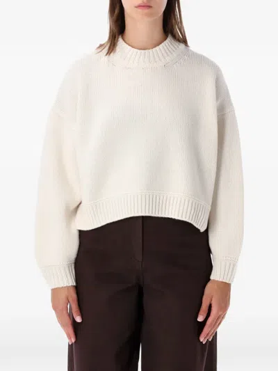 Sessun Ribbed-knit Drop-shoulder Sweater In White