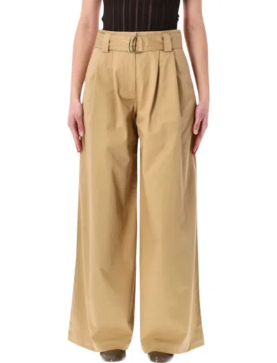 Sessun Sessùn Riva High-rise Pleated Trousers In Neutral