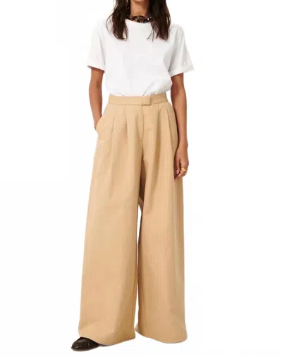 Sessun Rivera Wide Leg Pleated Trousers In Jonc In Brown