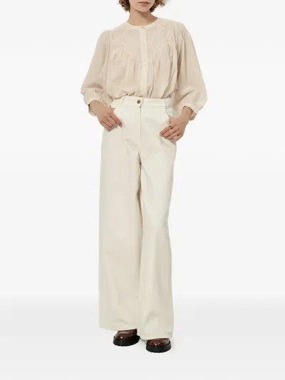 Sessun Savi Striped Blouse In Neutral