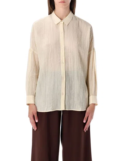 SESSUN SESSUN SESSÙN BEIGE CREPE STRIPED SHIRT