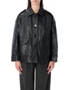 Sessun Sessùn Harriboyd Short Lamb Leather Jacket In Black