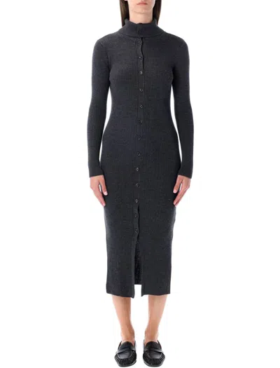Sessun Shimalong Knit Dress Buttoned In Gray