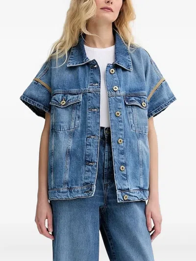 Sessun Short-sleeve Denim Jacket In Blue
