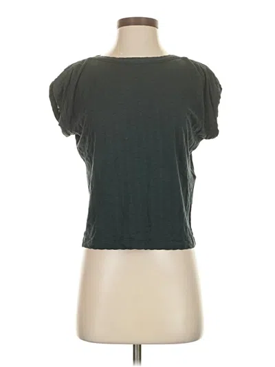 Pre-owned Sessun Short Sleeve Top Gray Sweetheart Neckline Tops