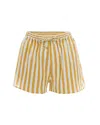 Sessun Agde Striped-pattern Drawstring Shorts In Yellow
