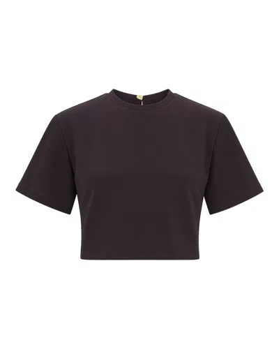 Sessun Short-sleeve Cropped Top In Black