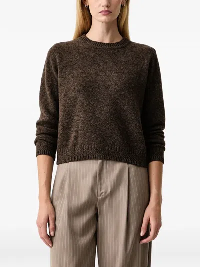 Sessun Silty Ribbed-trim Sweater In Brown