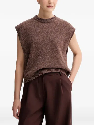 Sessun Sleeveless Knitted Top In Brown