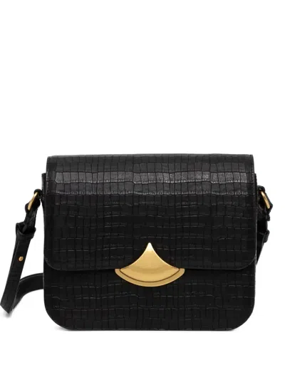 Sessun Small Diviluz Croc-embossed Cross Body Bag In Black