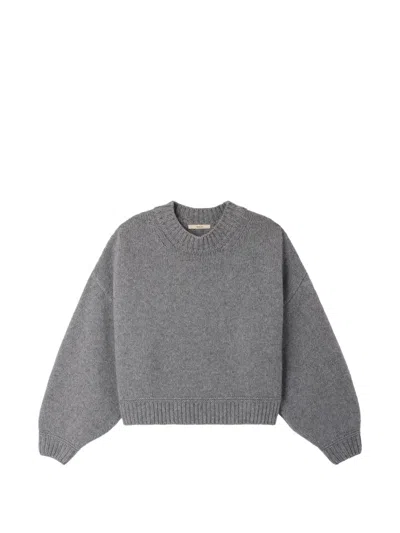 Sessun Spero Ribbed-knit Drop-shoulder Sweater In Gray