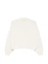 Sessun Cropped Ribbed Mock Neck Sweater In White