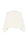 Sessun Cropped Ribbed Mock Neck Sweater In White