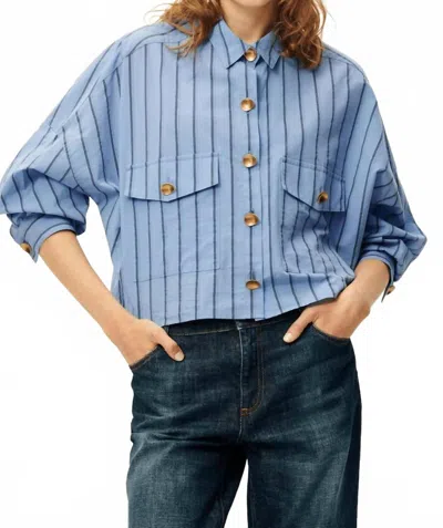Sessun Stripe Balanca Shirt In Italian Blue