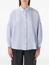 Sessun Relaxed Striped Button-front Shirt In Blue